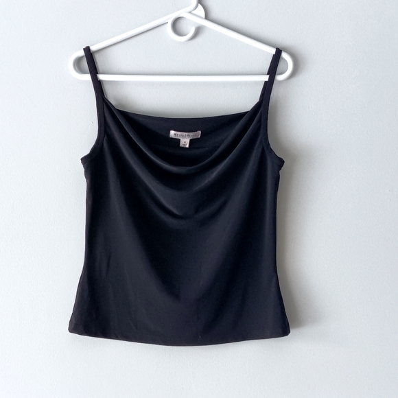 White House Black Market Tops - Vintage White House Black Market Tank Top Draped Cami Black Made in USA Medium